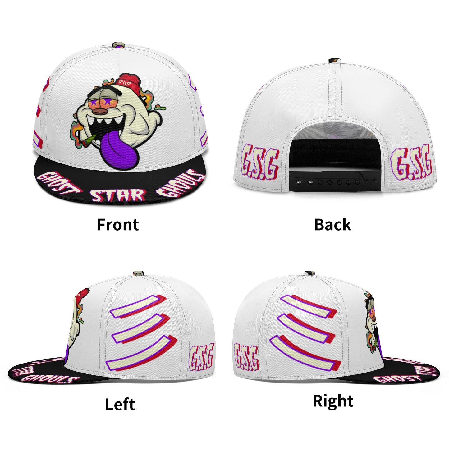 G.S.G Ghost Star Ghouls White Snapbacks