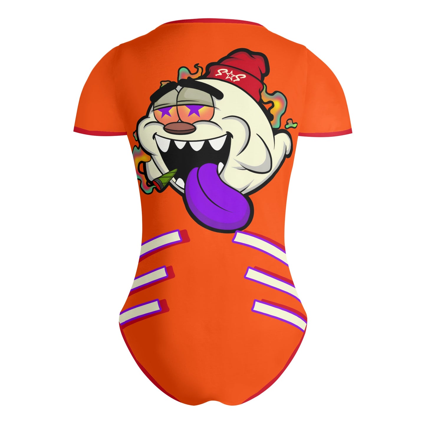 G.S.G Ghost Star Girl S.O.S Ghost Edition Womens Dark Orange Soft Short Sleeve Bodysuit