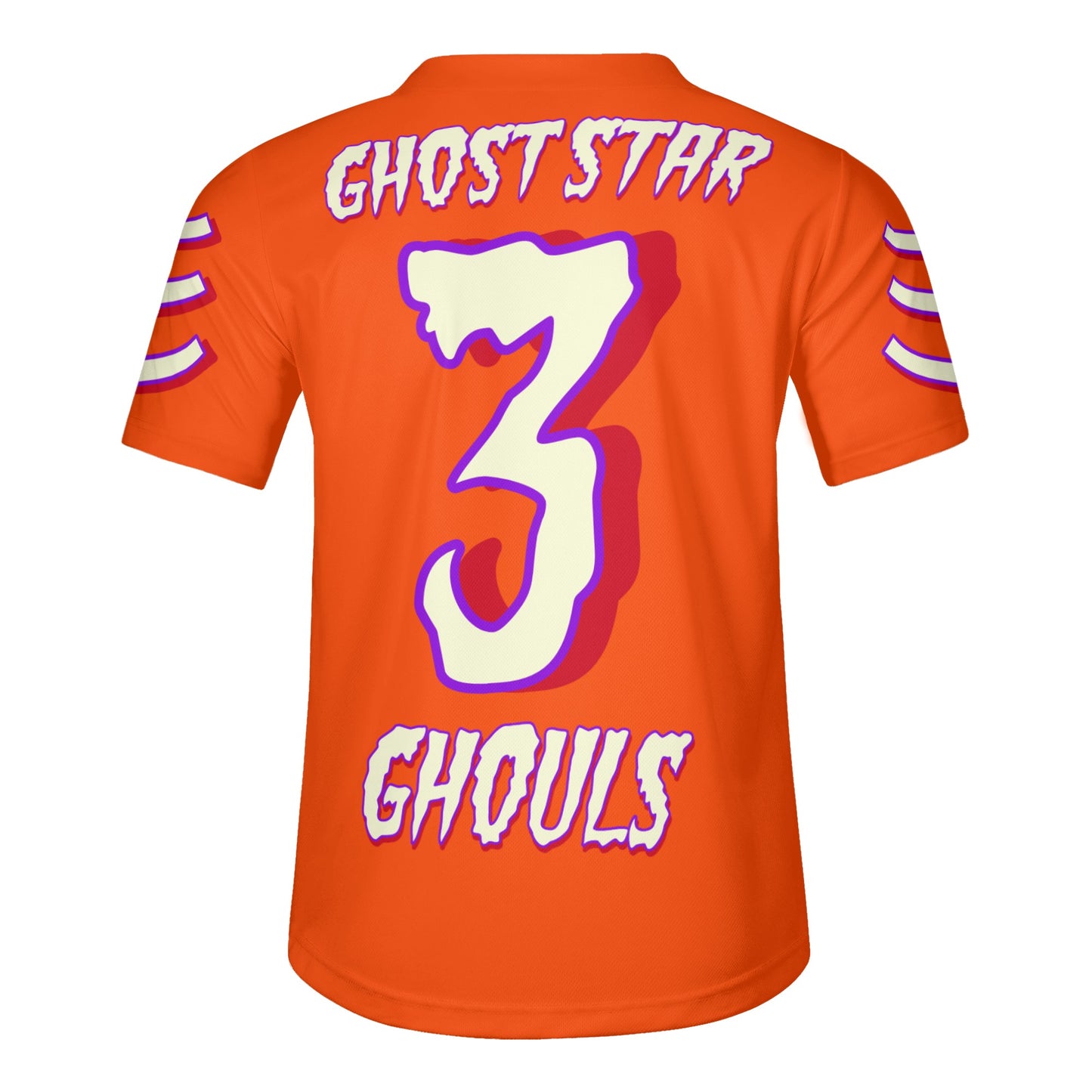 G.S.G Ghost Star Ghouls Mens Dark Orange Short Sleeve Baseball Jersey