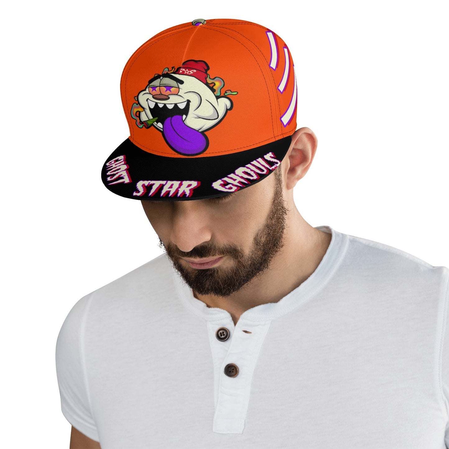 G.S.G Ghost Star Ghouls Dark Orange Snapbacks