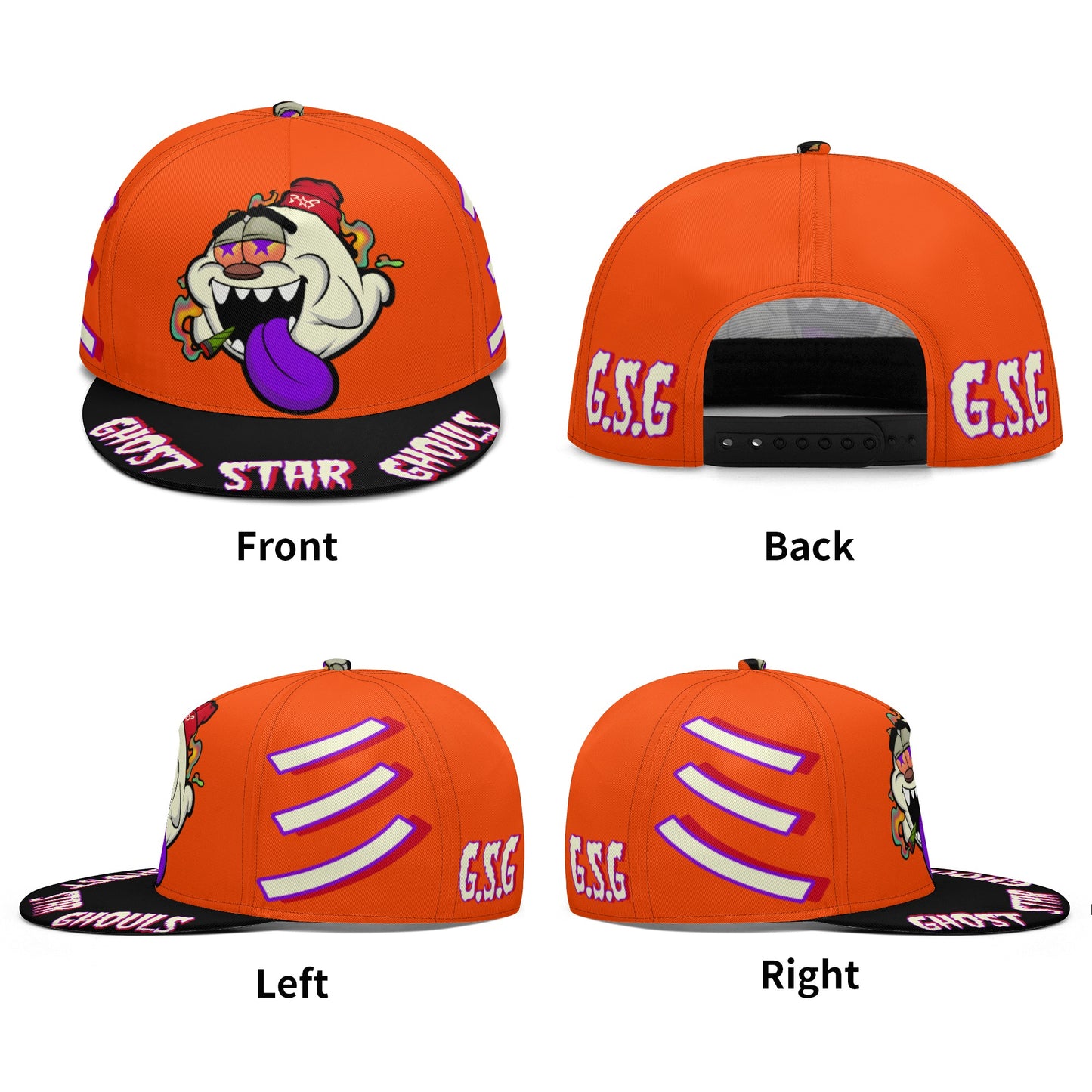 G.S.G Ghost Star Ghouls Dark Orange Snapbacks