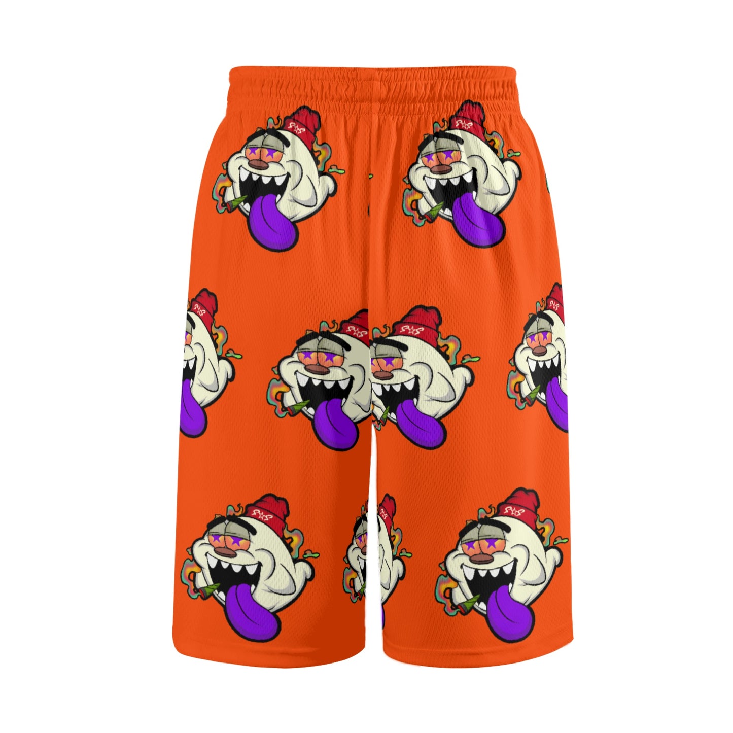 G.S.G Ghost Star Ghouls S.O.S Ghost Edition Mens Dark Orange Basketball Shorts