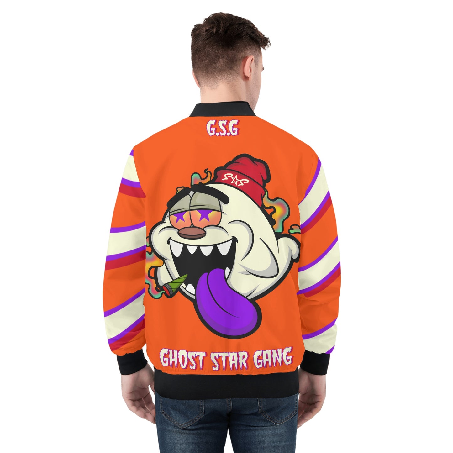 G.S.G Ghost Star Ghouls Mens Dark Orange Zip Up Jacket