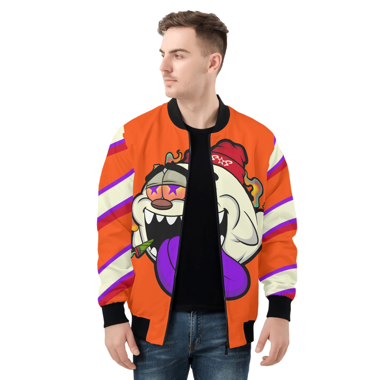 G.S.G Ghost Star Ghouls Mens Dark Orange Zip Up Jacket