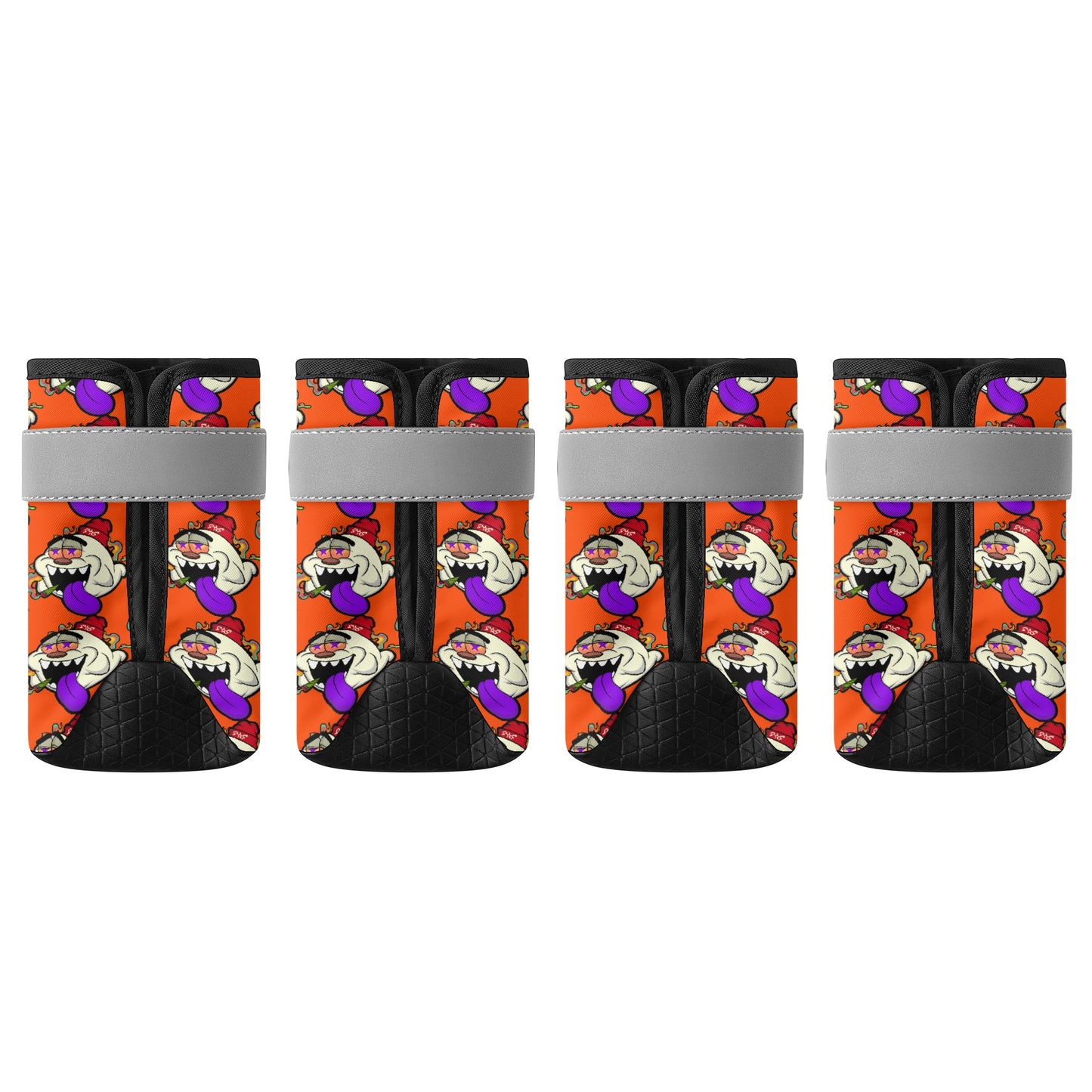 G.S.G Ghost Star Ghouls Dark Orange Non Slip Dog Socks