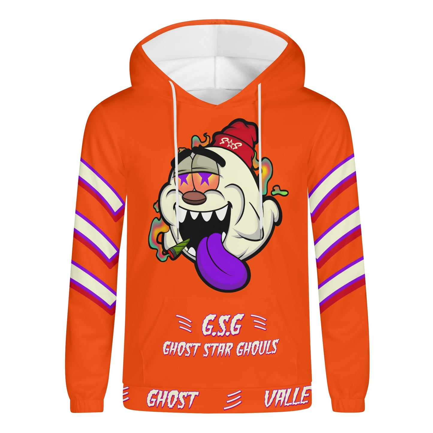 G.S.G Ghost Star Ghouls Mens Dark Orange Lightweight Hoodie