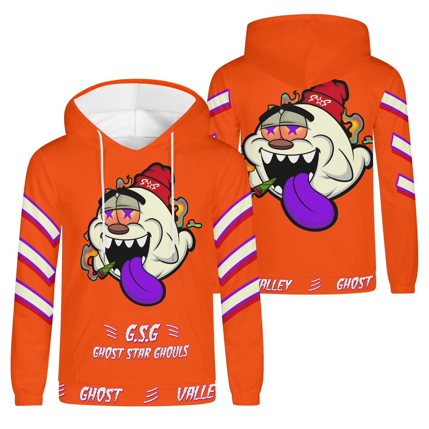 G.S.G Ghost Star Ghouls Mens Dark Orange Lightweight Hoodie