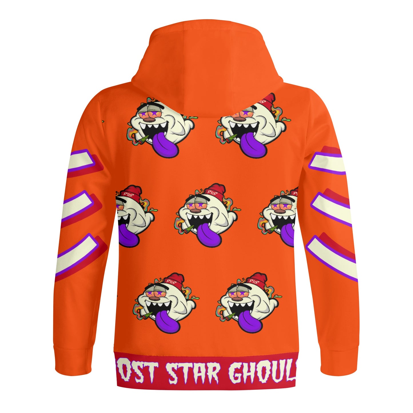 G.S.G Ghost Star Ghouls S.O.S Ghost Edition Dark Orange Adult Full Zip Turtleneck Hoodie Streetwear