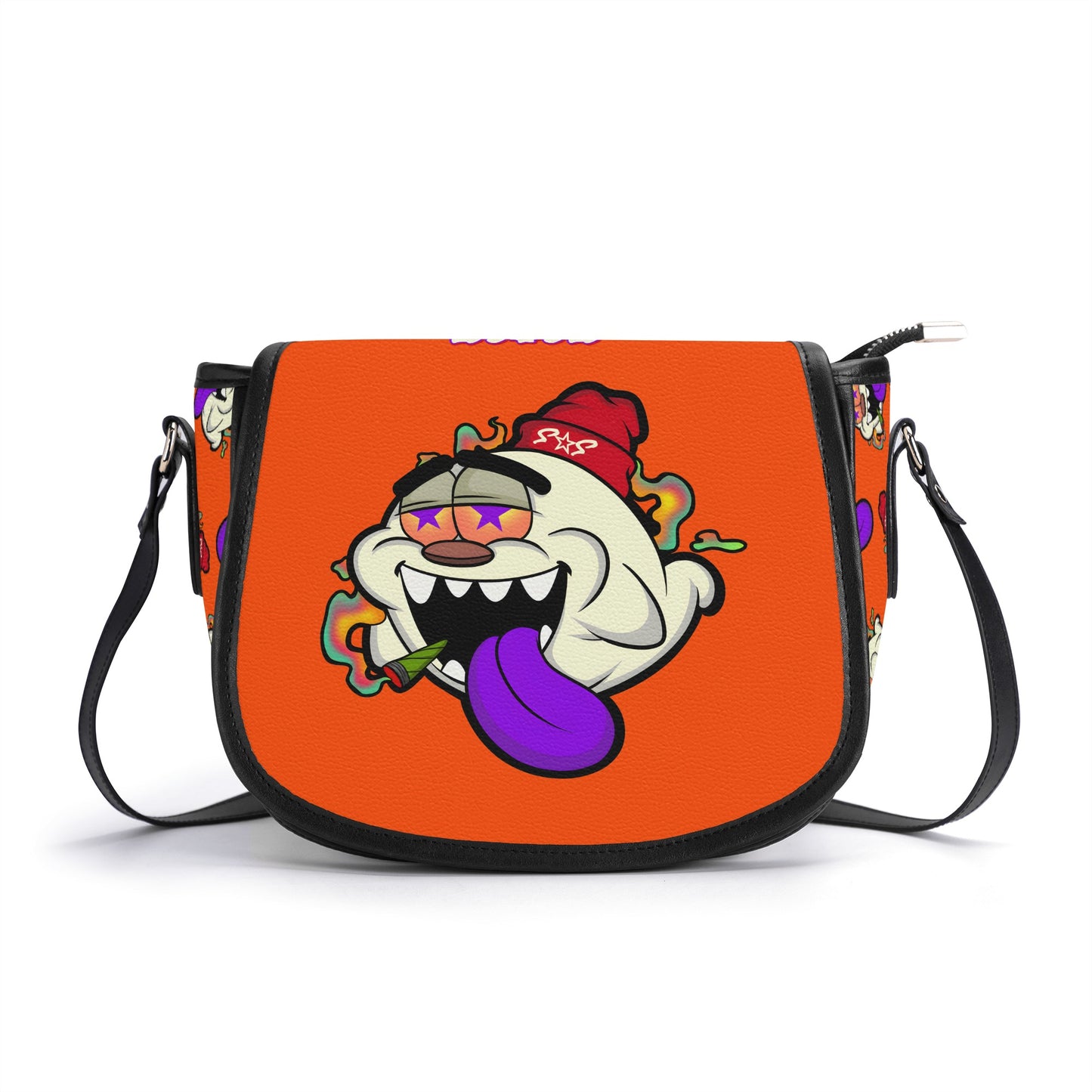 G.S.G Ghost Star Girl Dark Orange Leather Saddle Bag