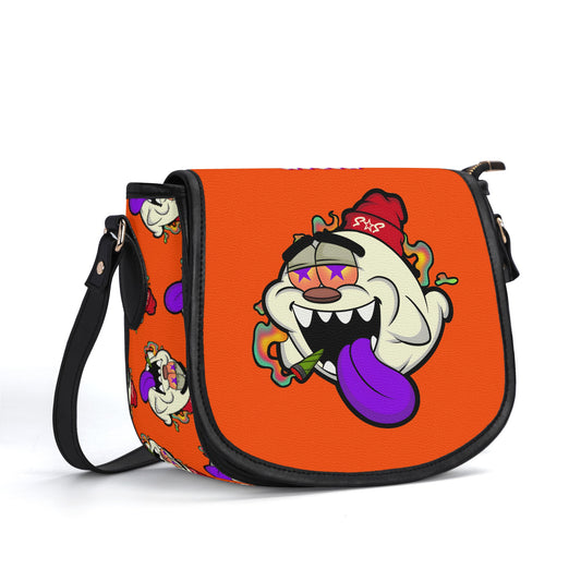 G.S.G Ghost Star Girl Dark Orange Leather Saddle Bag