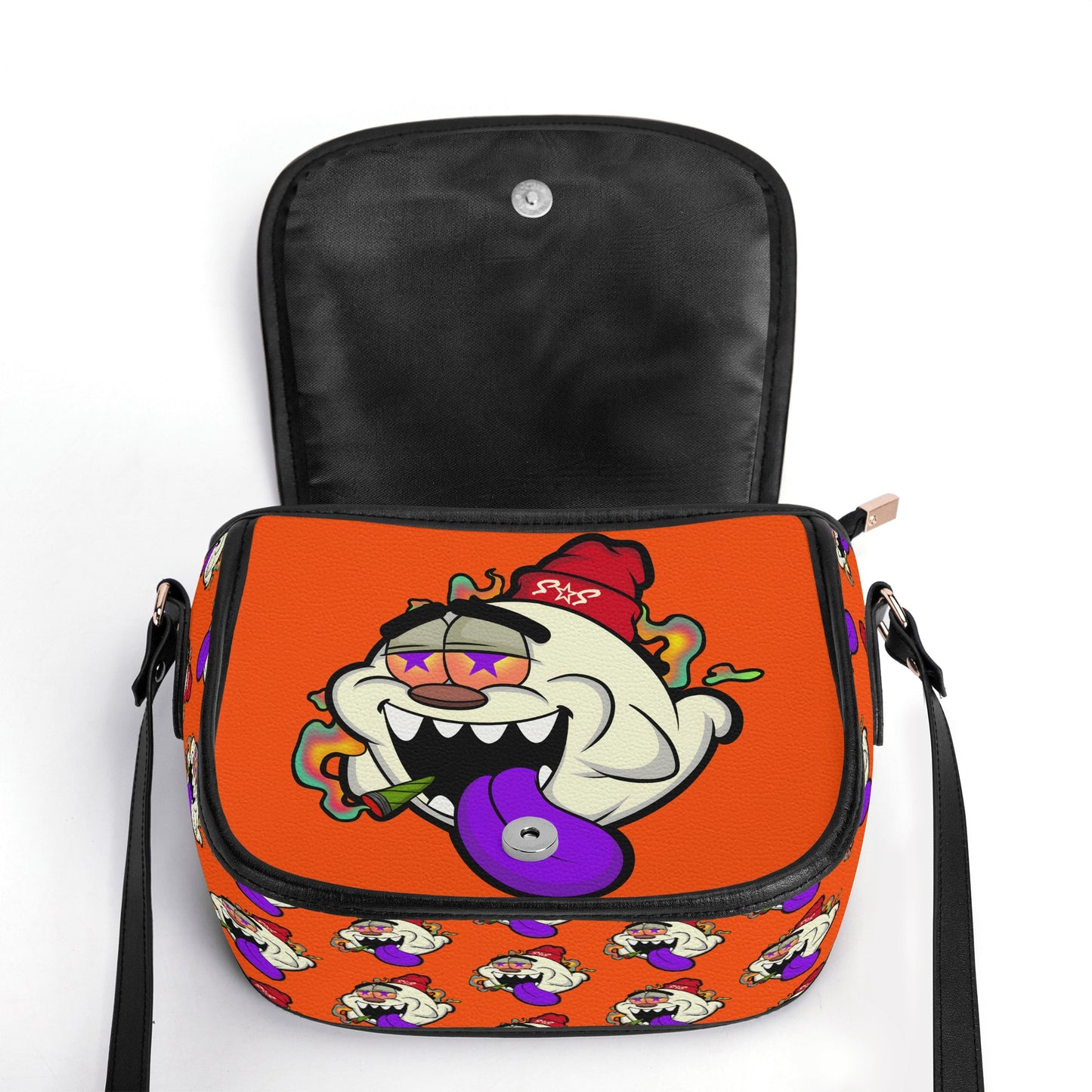 G.S.G Ghost Star Girl Dark Orange Leather Saddle Bag