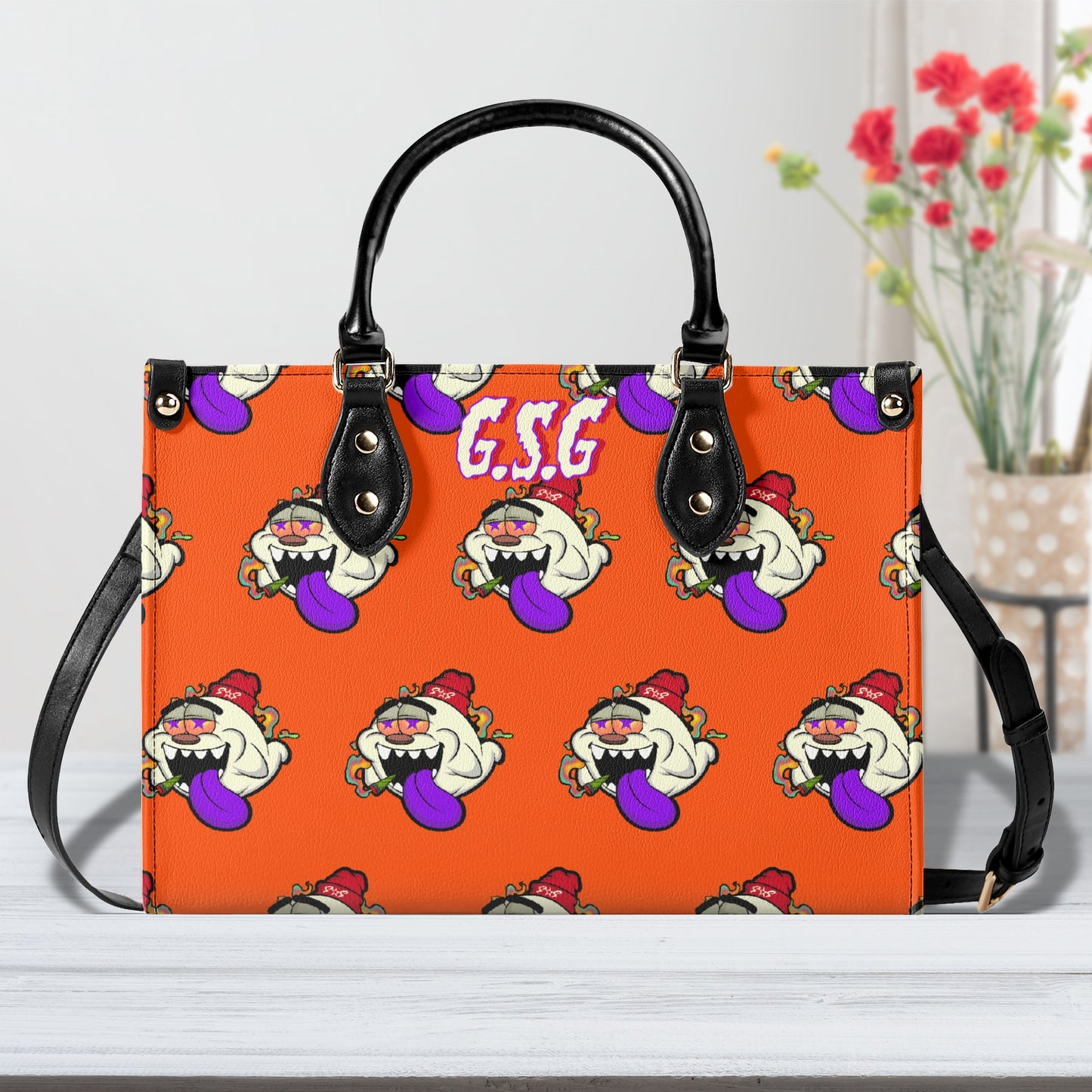 G.S.G Ghost Star Girl S.O.S Ghost Edition Dark Orange Luxury Womens Leather Handbag