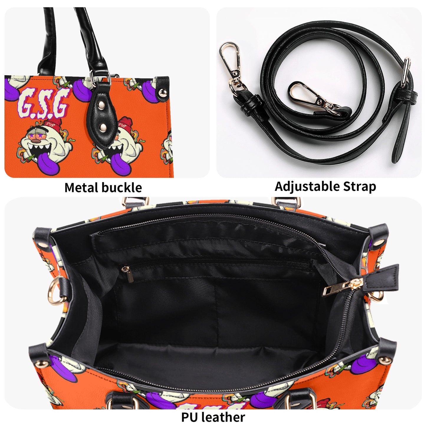 G.S.G Ghost Star Girl S.O.S Ghost Edition Dark Orange Luxury Womens Leather Handbag