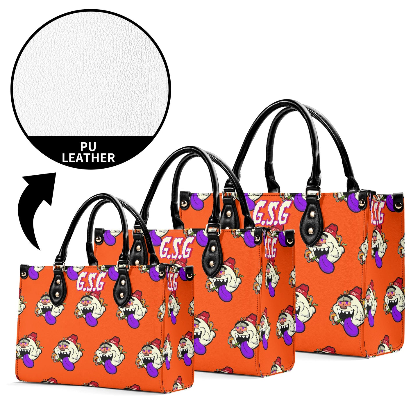 G.S.G Ghost Star Girl S.O.S Ghost Edition Dark Orange Luxury Womens Leather Handbag