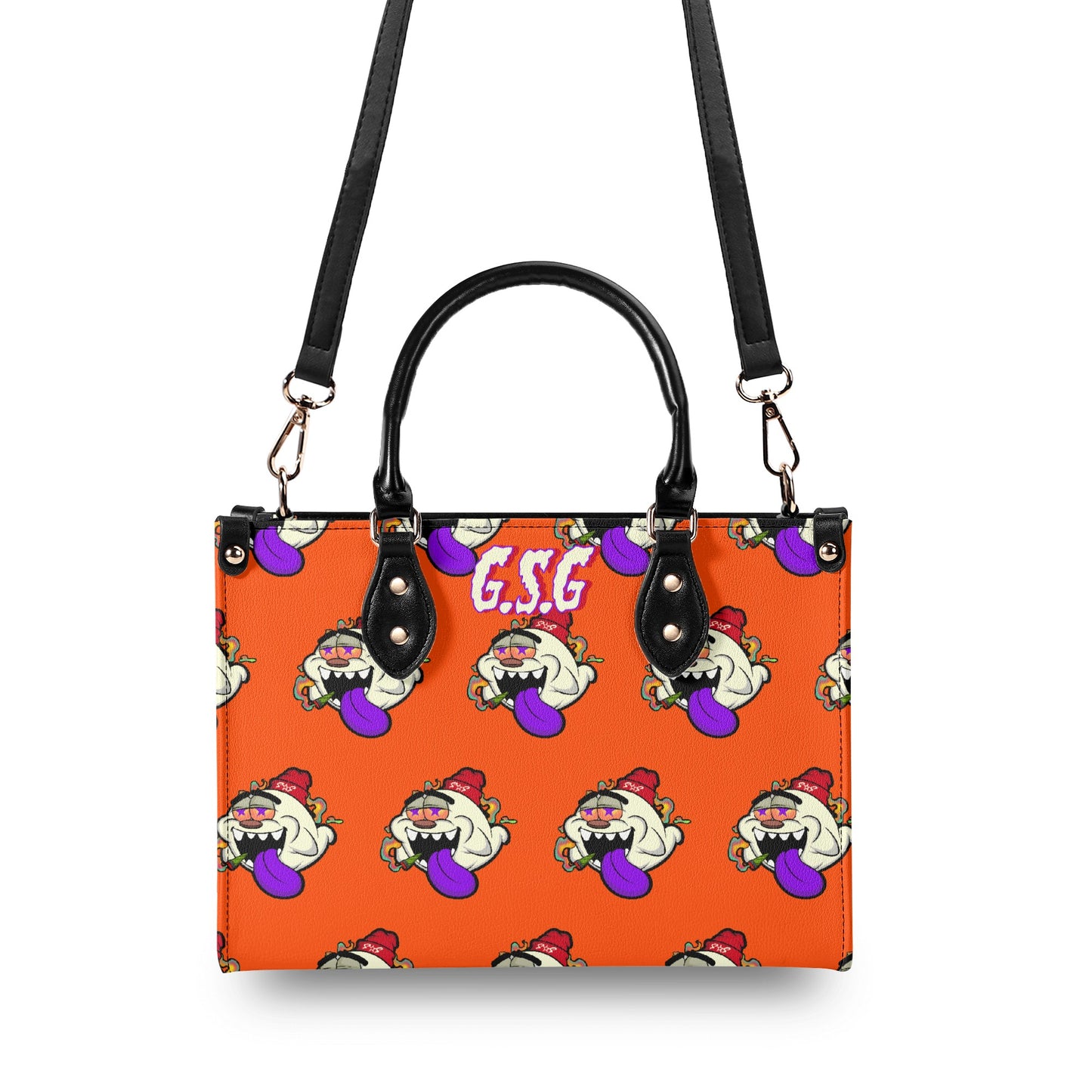 G.S.G Ghost Star Girl S.O.S Ghost Edition Dark Orange Luxury Womens Leather Handbag