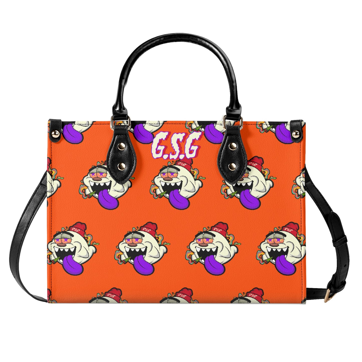 G.S.G Ghost Star Girl S.O.S Ghost Edition Dark Orange Luxury Womens Leather Handbag