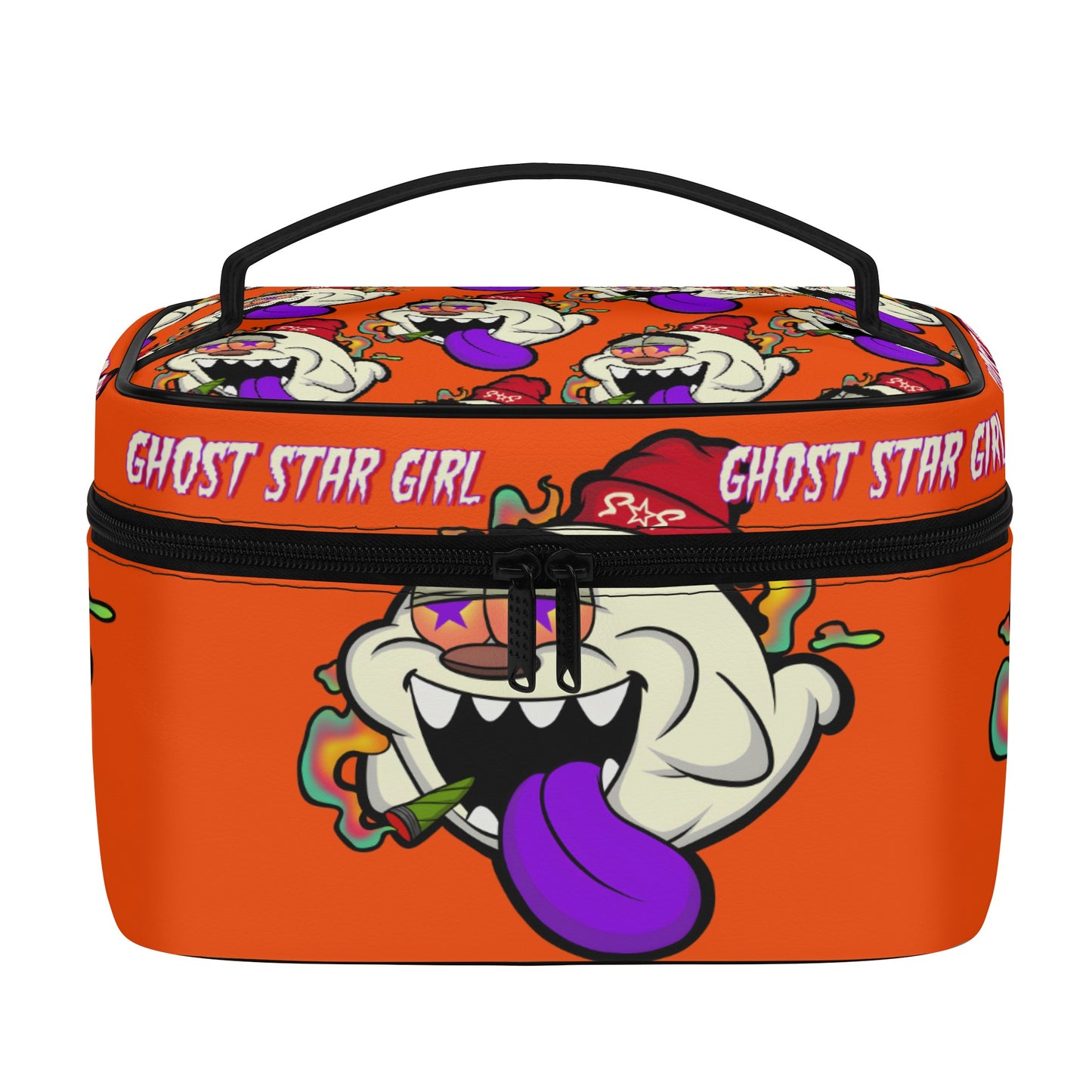 G.S.G Ghost Star Girl Dark Orange Leather Cosmetic Bag