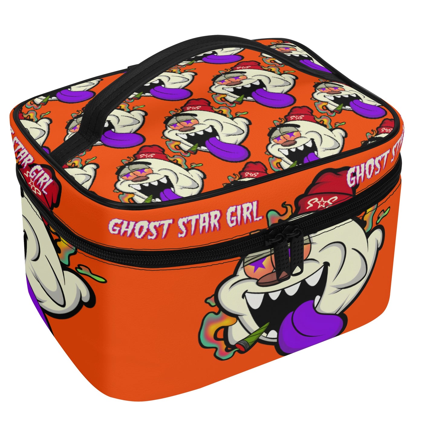 G.S.G Ghost Star Girl Dark Orange Leather Cosmetic Bag