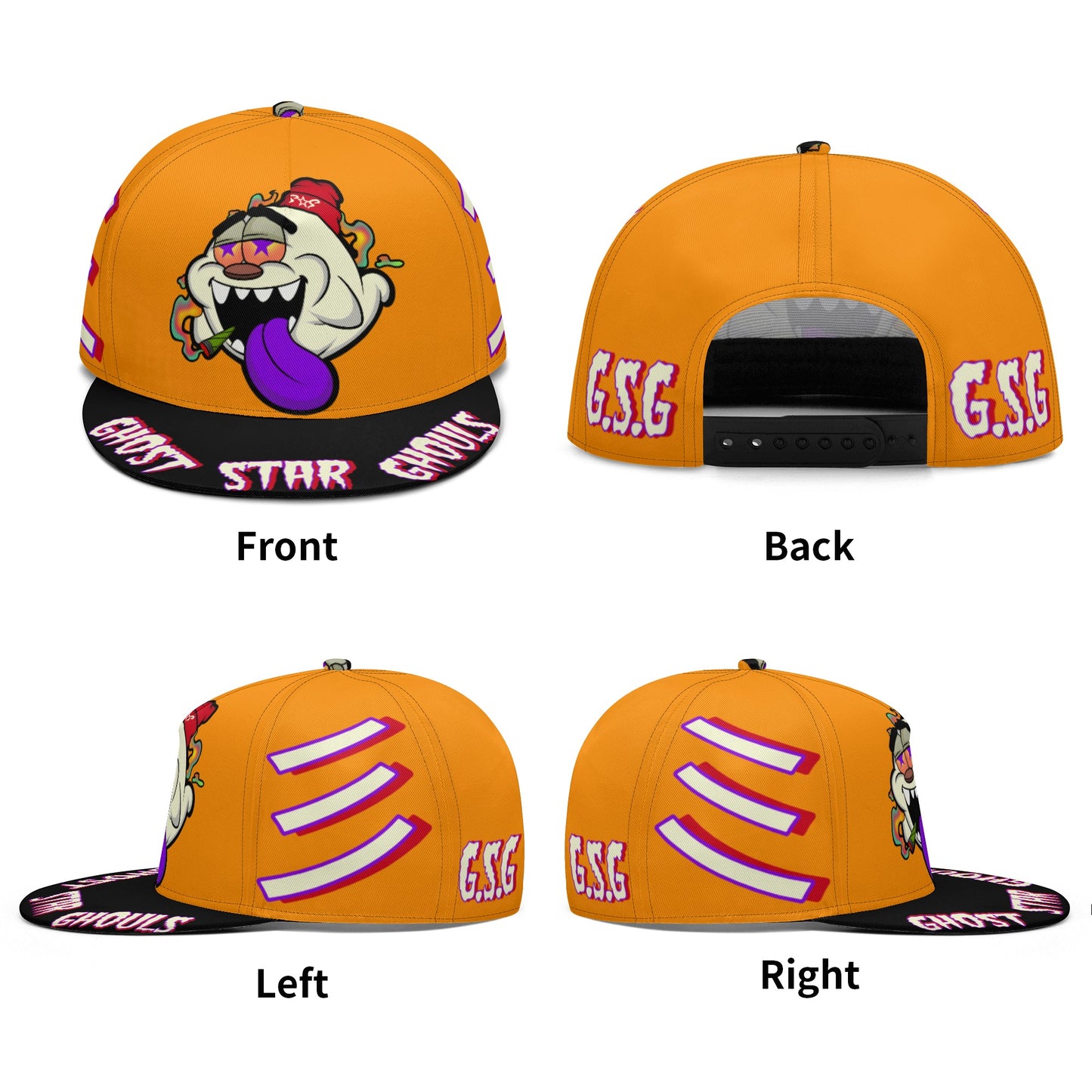 G.S.G Ghost Star Ghouls Orange Snapbacks