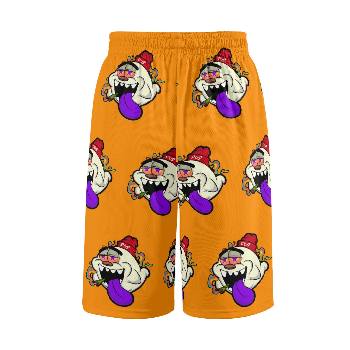 G.S.G Ghost Star Ghouls S.O.S Ghost Edition Mens Orange Basketball Shorts