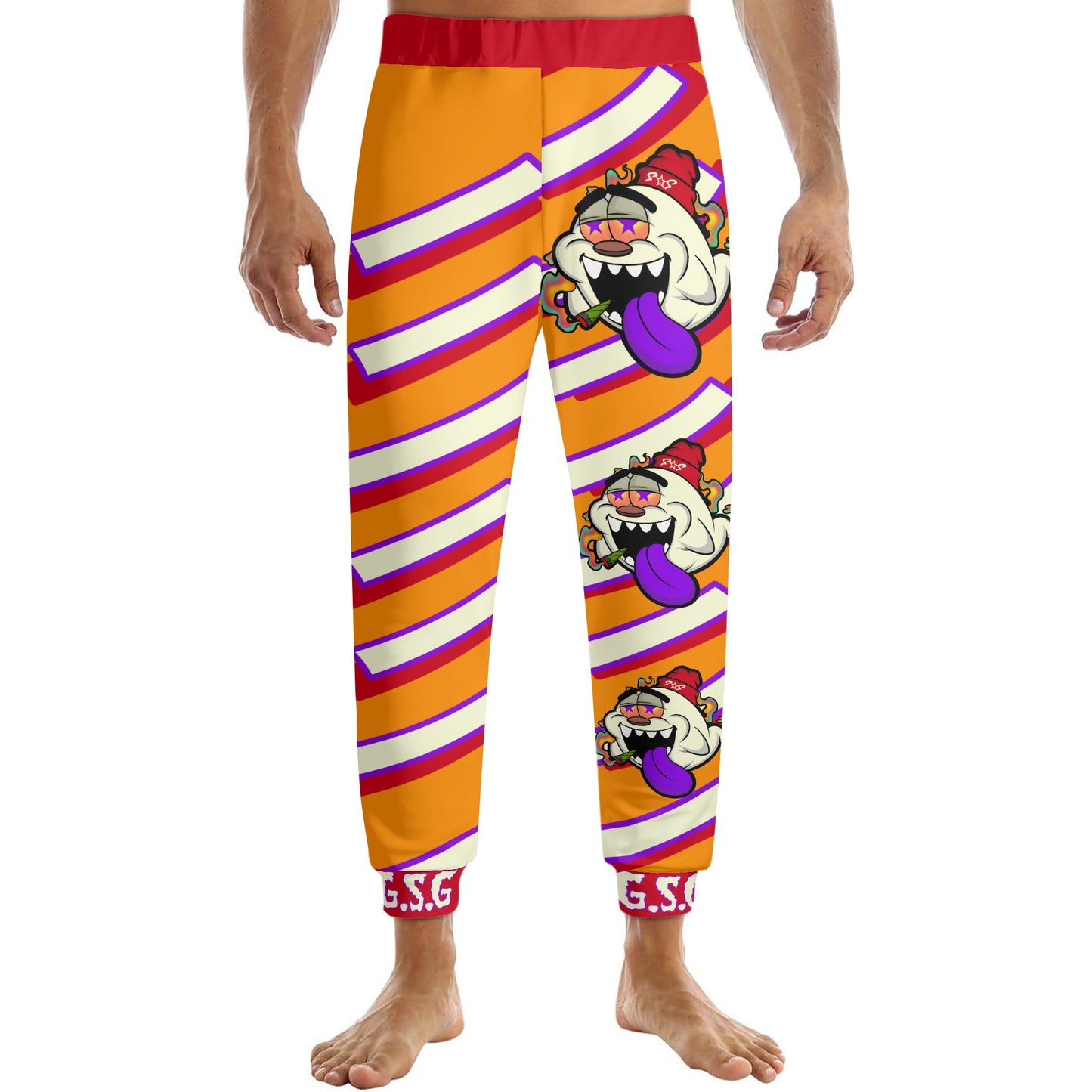 G.S.G Ghost Star Ghouls Mens Orange Sweatpants