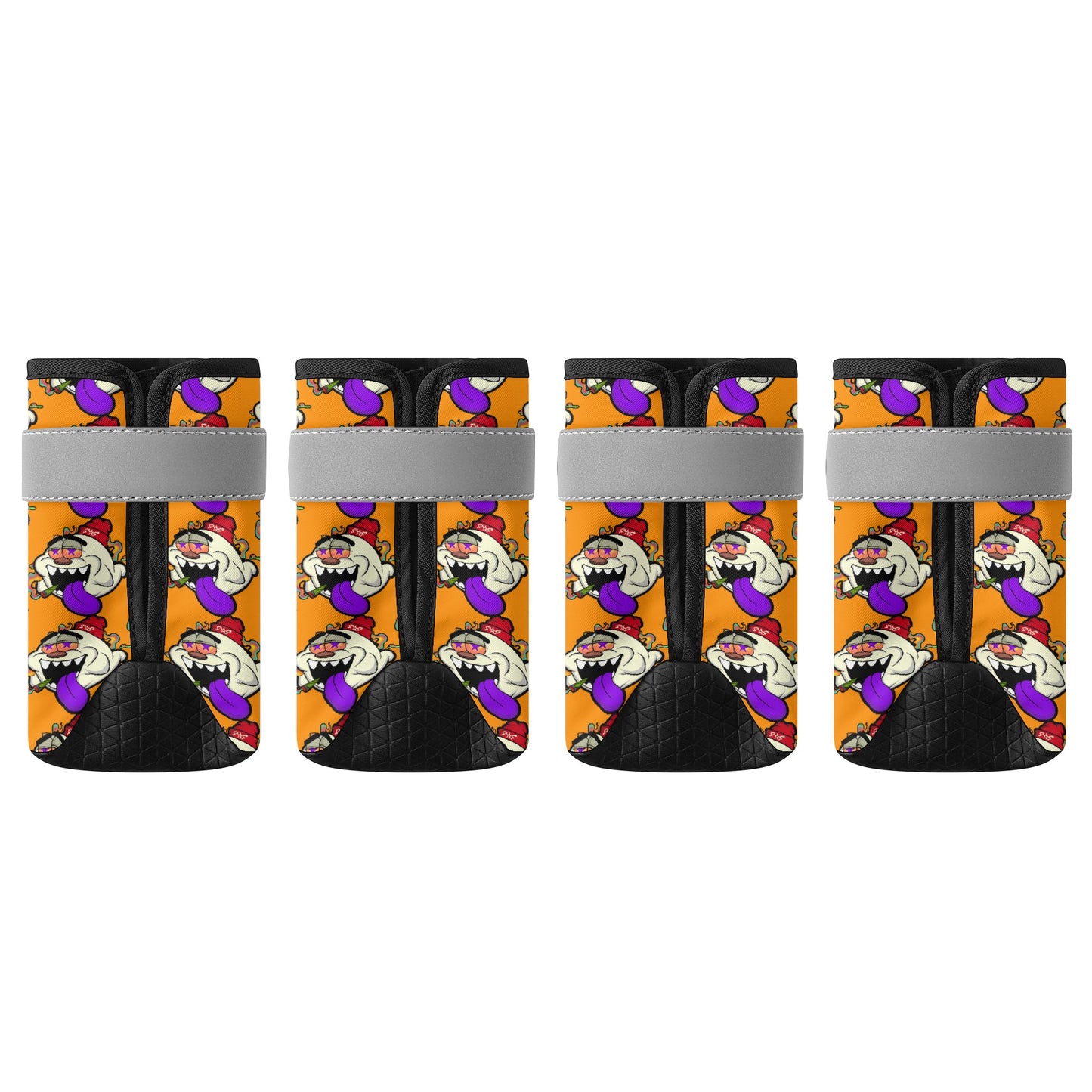 G.S.G Ghost Star Ghouls Orange Non Slip Dog Socks