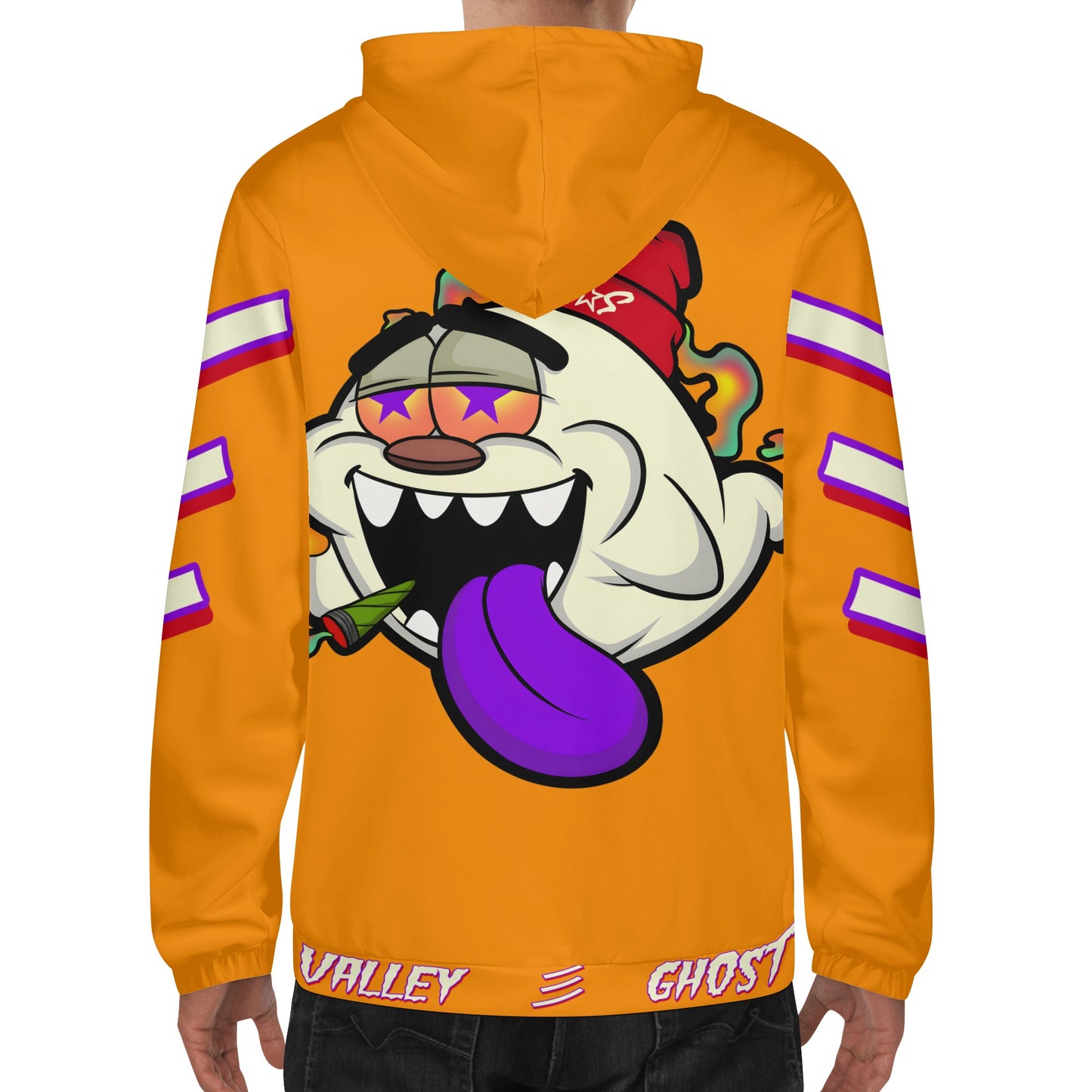 G.S.G Ghost Star Ghouls Mens Orange Lightweight Hoodie