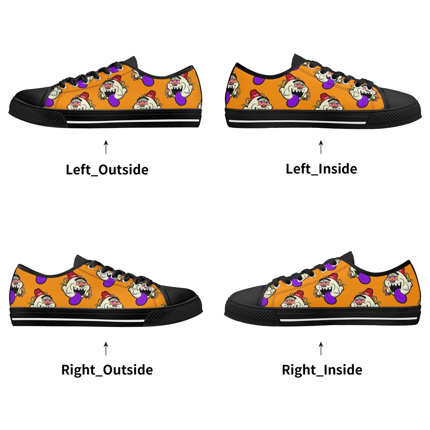 G.S.G Ghost Star Ghouls S.O.S Ghost Edition Mens Orange Low Top Star Kicks