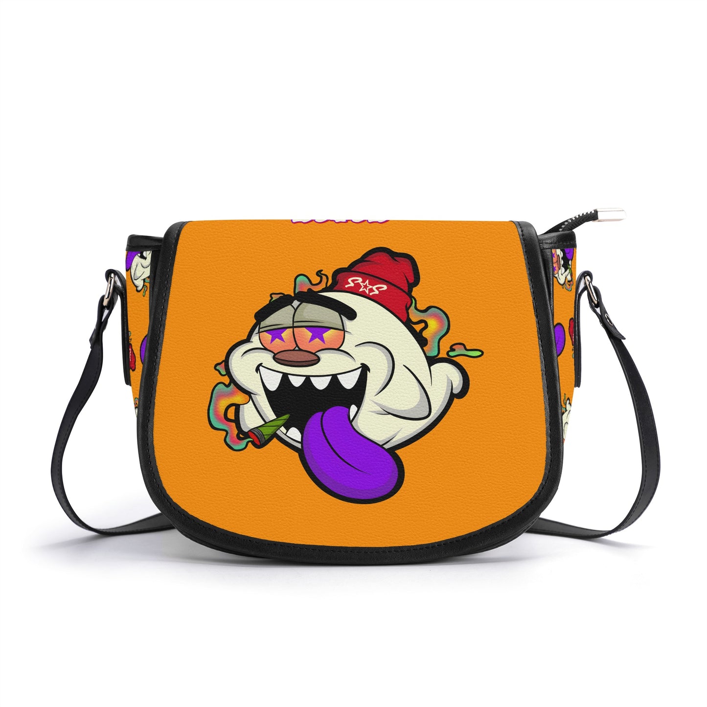 G.S.G Ghost Star Girl Orange Leather Saddle Bag