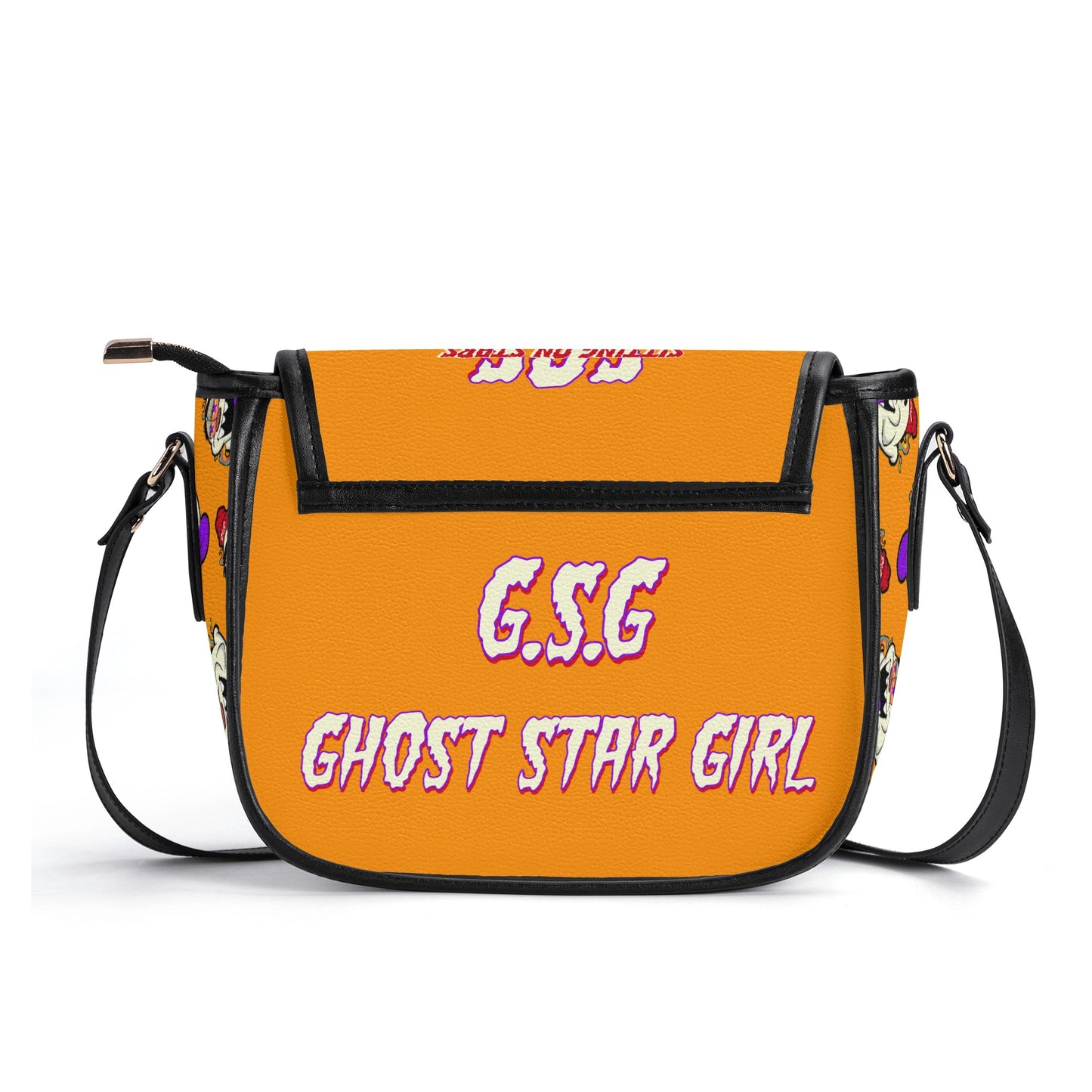 G.S.G Ghost Star Girl Orange Leather Saddle Bag