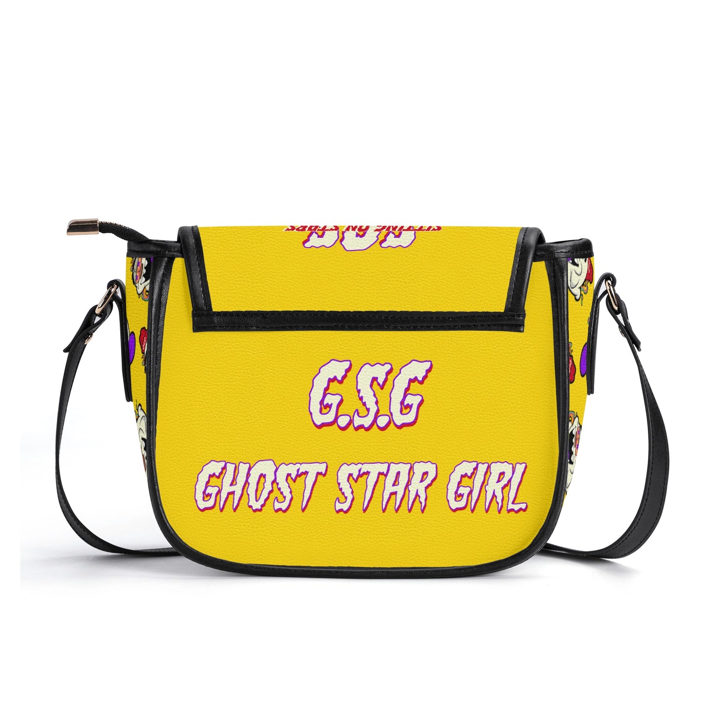 G.S.G Ghost Star Girl Gold Leather Saddle Bag