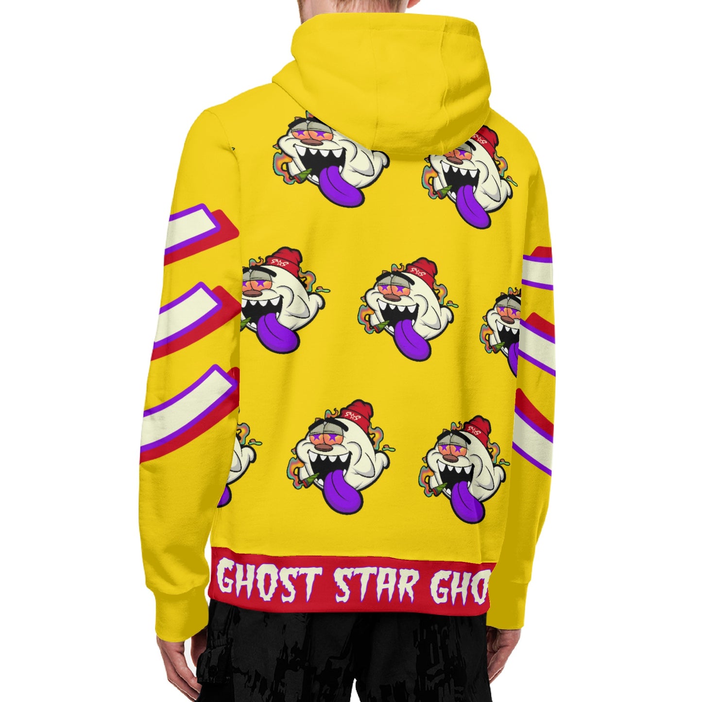 G.S.G Ghost Star Ghouls S.O.S Ghost Edition Gold Adult Full Zip Turtleneck Hoodie Streetwear