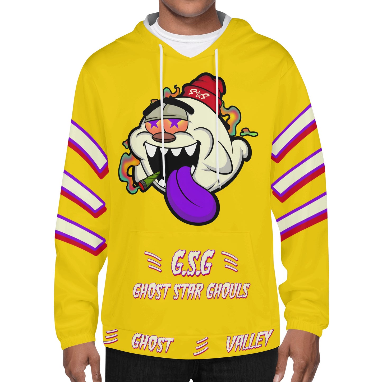 G.S.G Ghost Star Ghouls Mens Gold Lightweight Hoodie