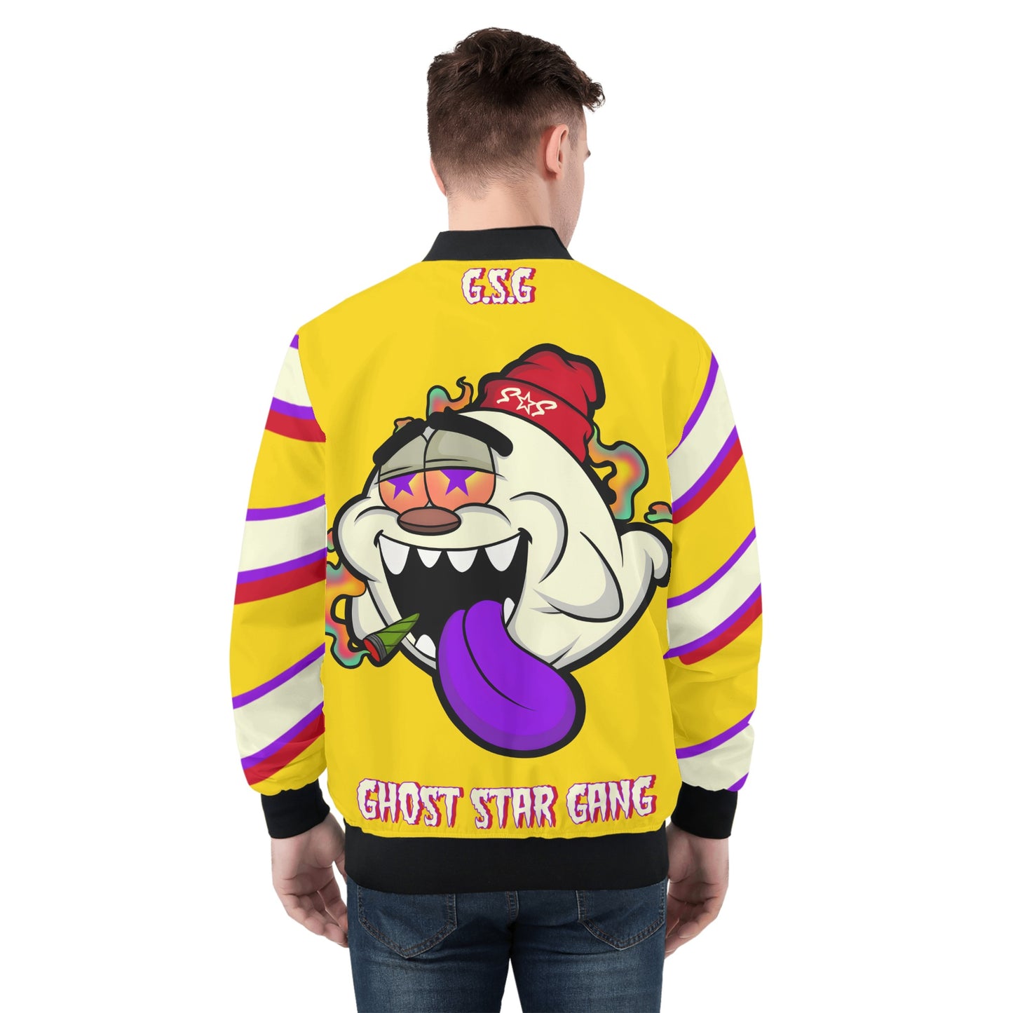 G.S.G Ghost Star Ghouls Mens Gold Zip Up Jacket