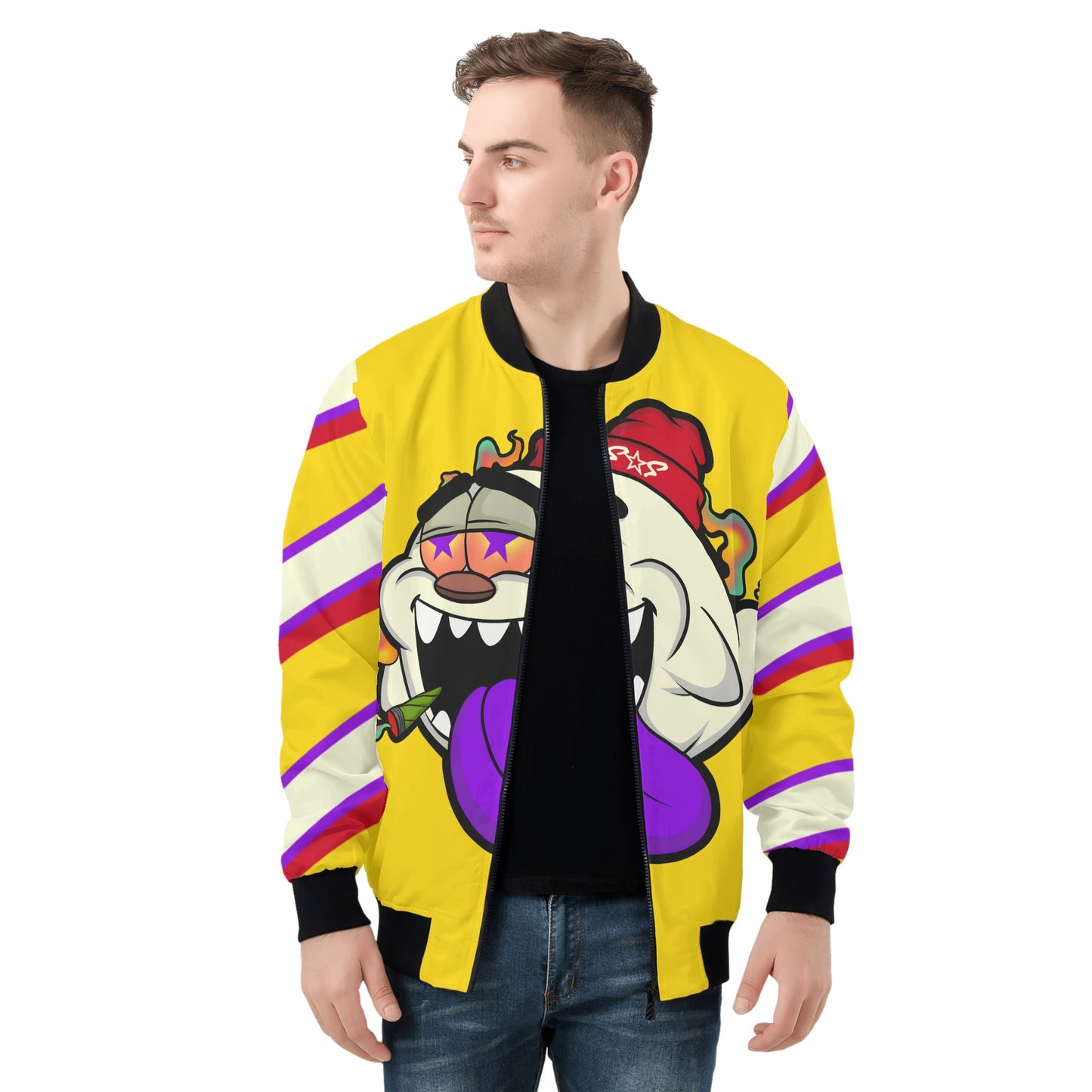 G.S.G Ghost Star Ghouls Mens Gold Zip Up Jacket