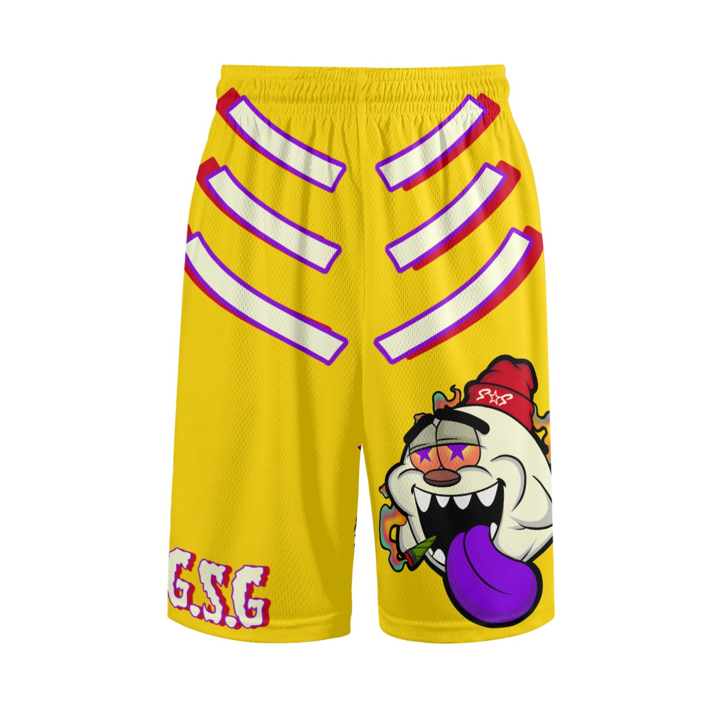 G.S.G Ghost Star Ghouls S.O.S Ghost Edition Mens Gold Basketball Shorts