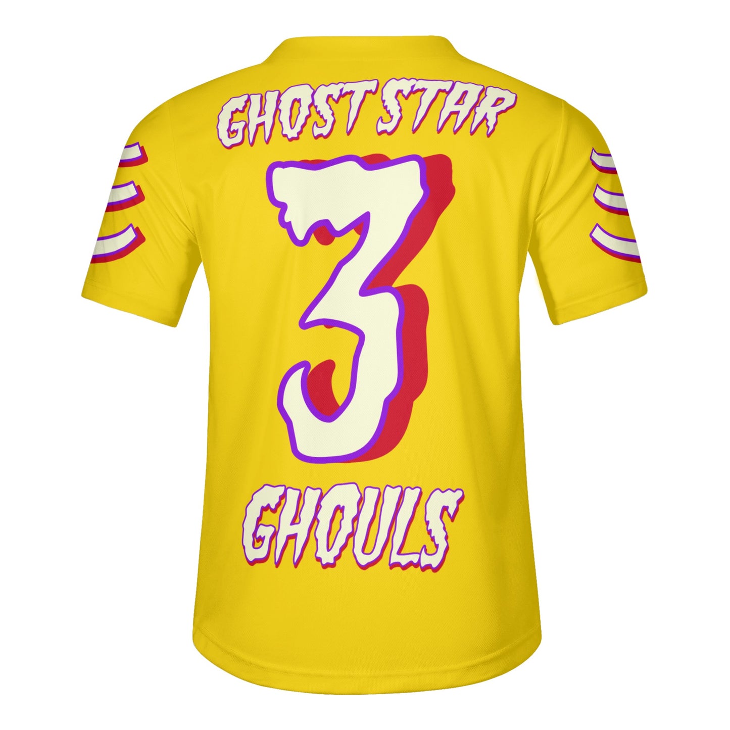 G.S.G Ghost Star Ghouls Mens Gold Short Sleeve Baseball Jersey