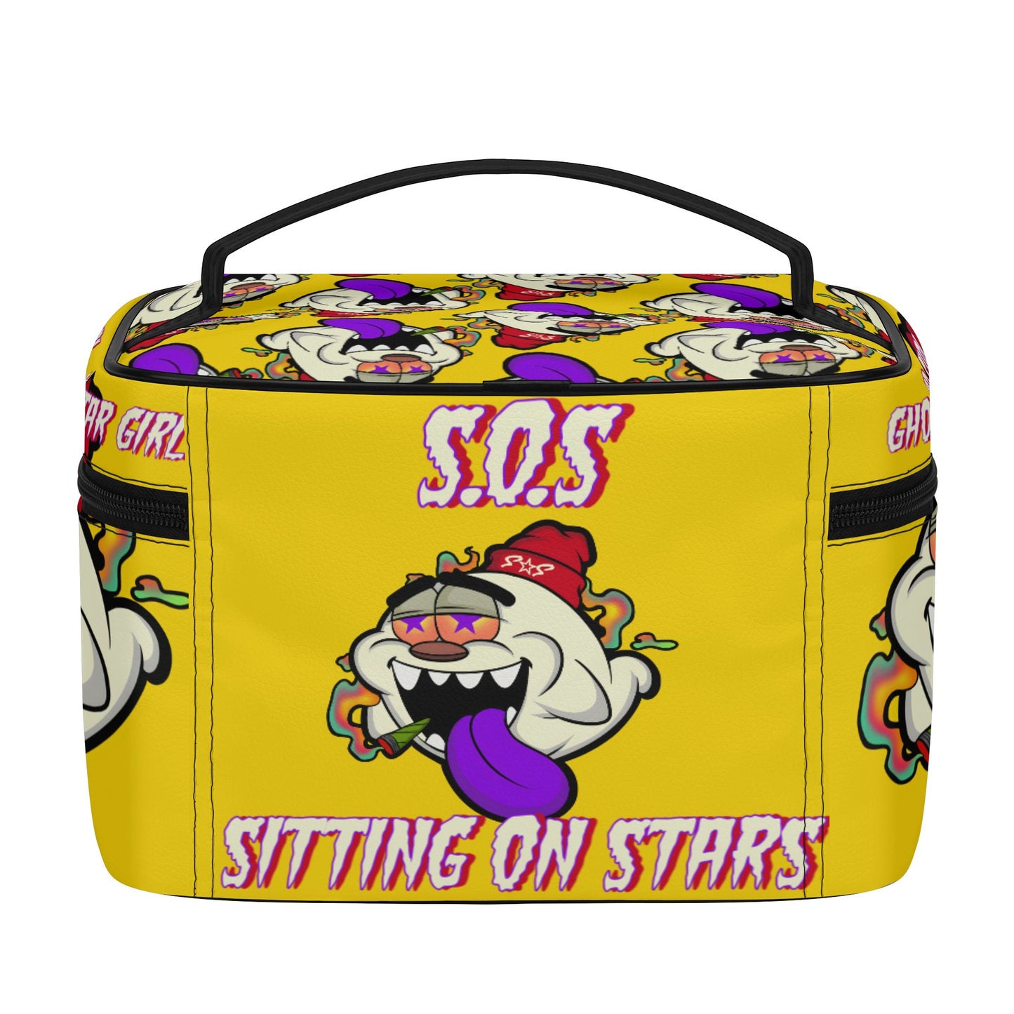 G.S.G Ghost Star Girl Gold Leather Cosmetic Bag