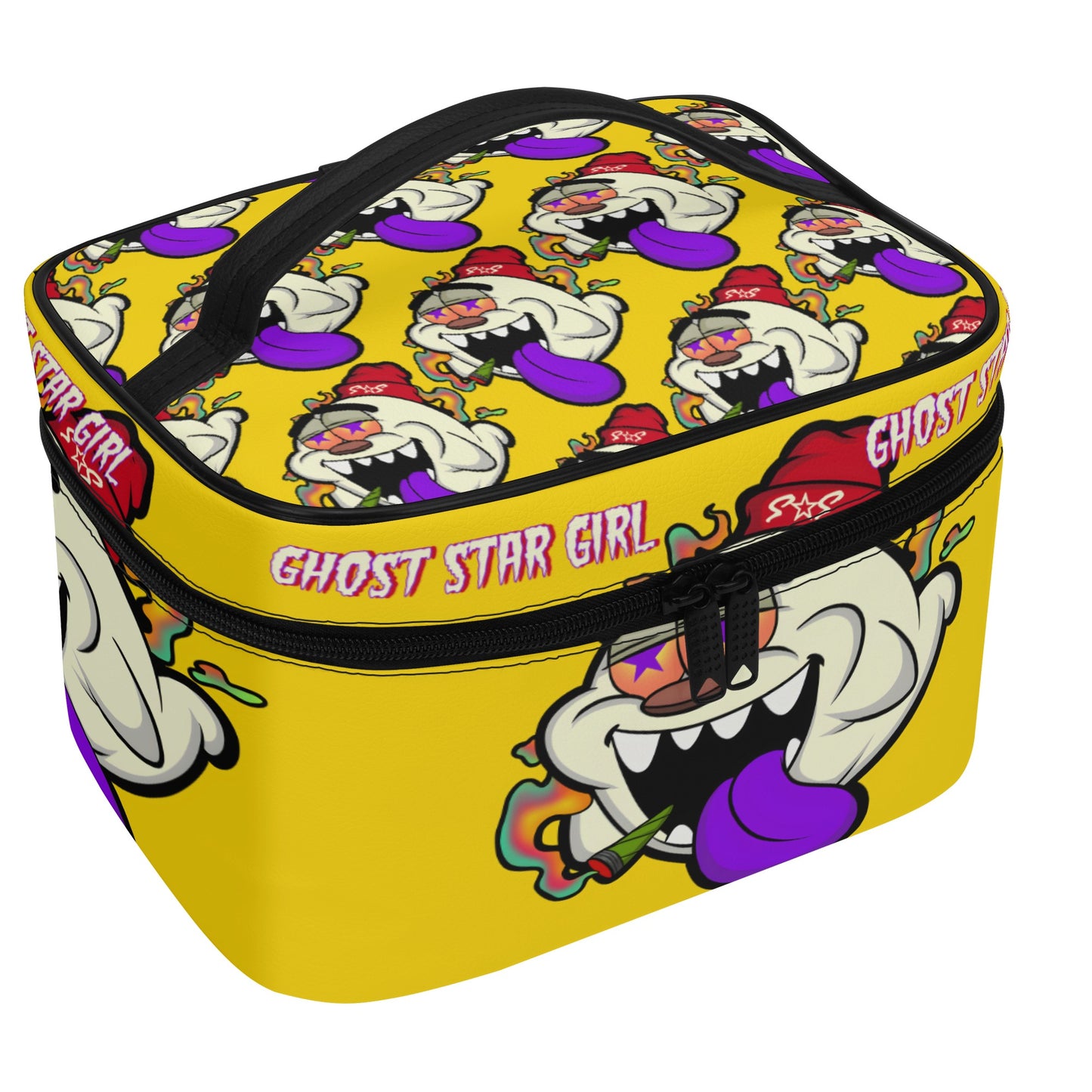 G.S.G Ghost Star Girl Gold Leather Cosmetic Bag