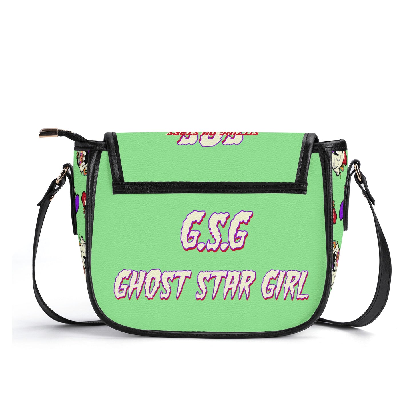 G.S.G Ghost Star Girl Mint Green Leather Saddle Bag