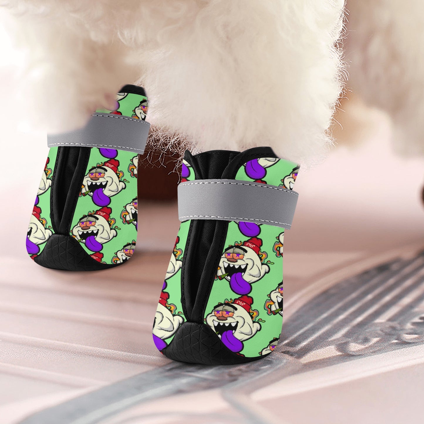 G.S.G Ghost Star Ghouls Mint Green Non Slip Dog Socks