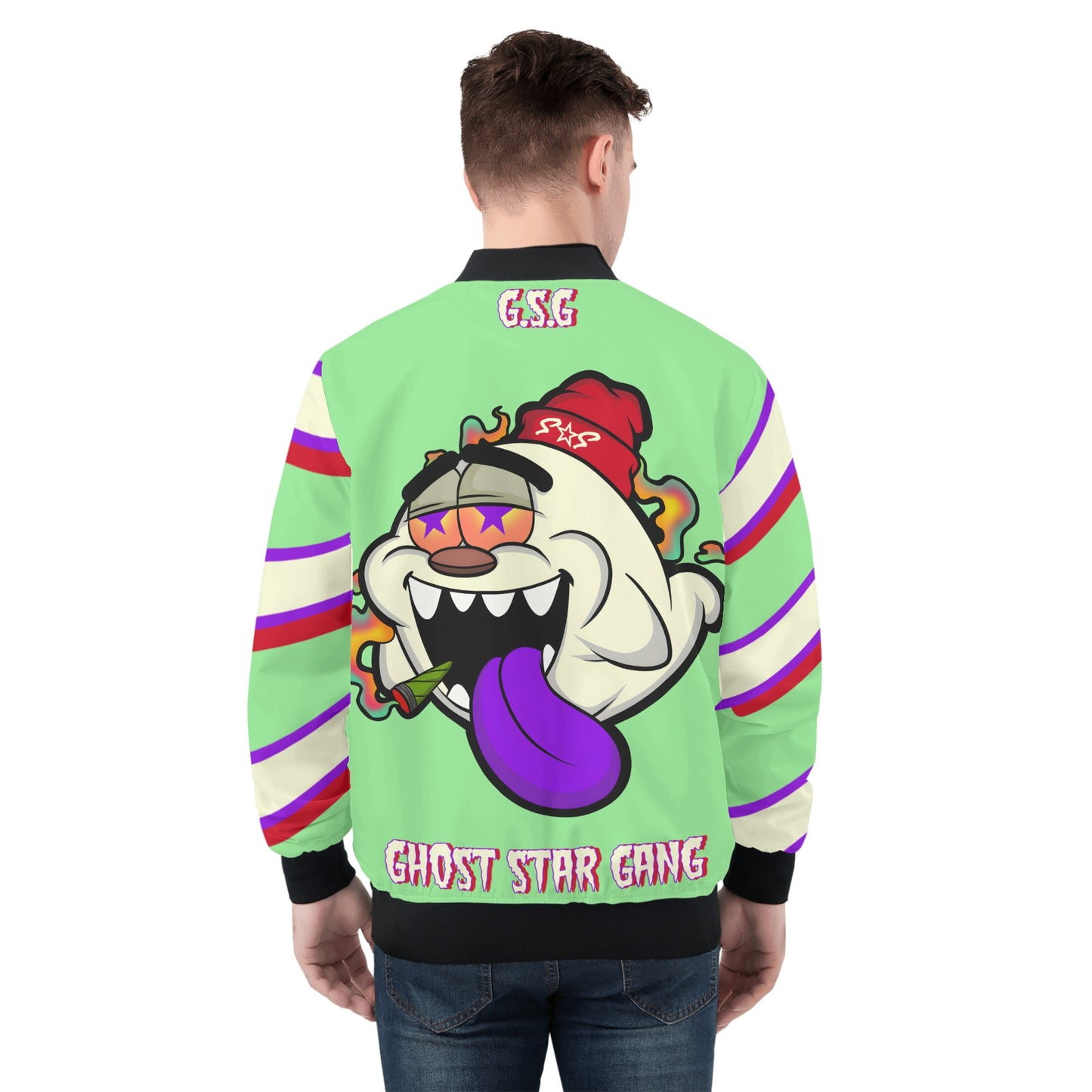 G.S.G Ghost Star Ghouls Mens Mint Green Zip Up Jacket