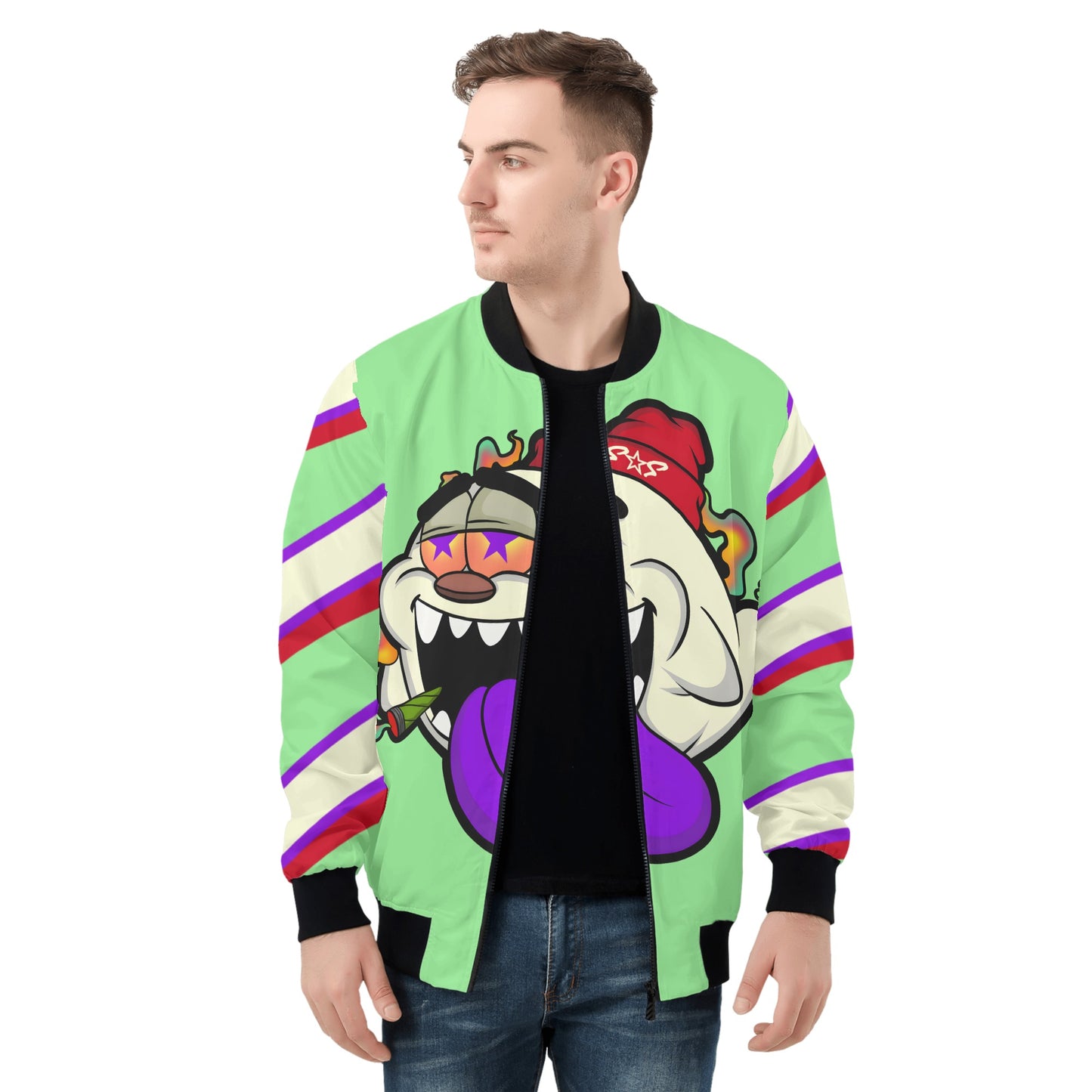 G.S.G Ghost Star Ghouls Mens Mint Green Zip Up Jacket