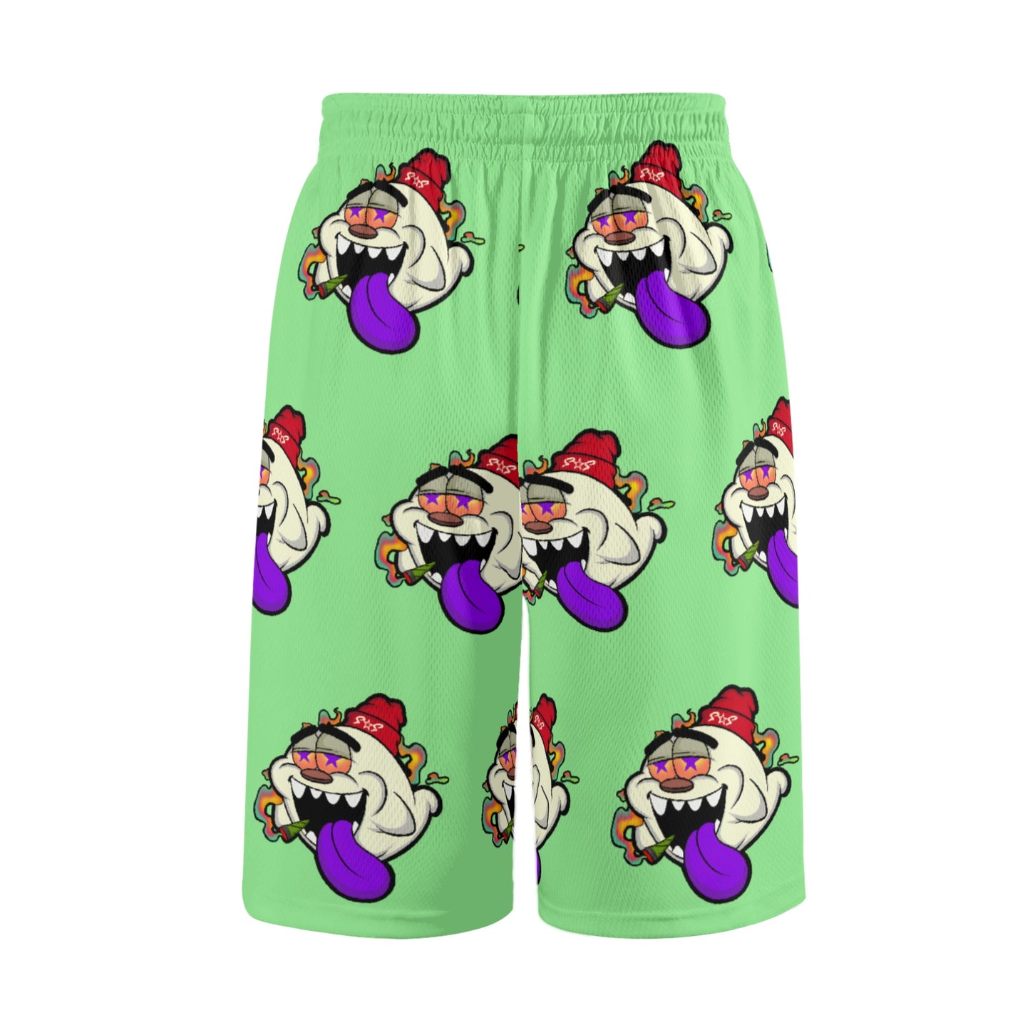 G.S.G Ghost Star Ghouls S.O.S Ghost Edition Mens Mint Green Basketball Shorts