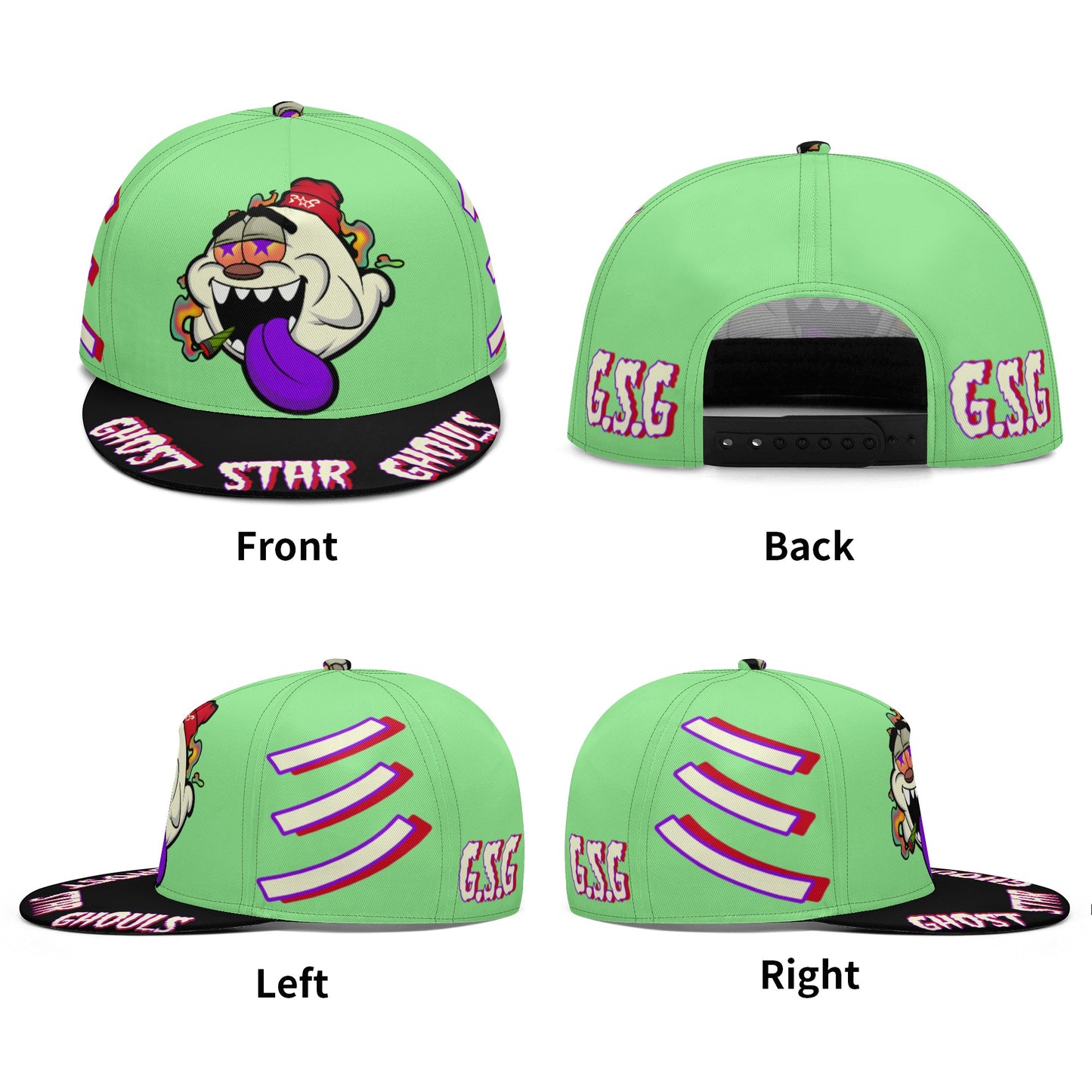 G.S.G Ghost Star Ghouls Mint Green Snapbacks