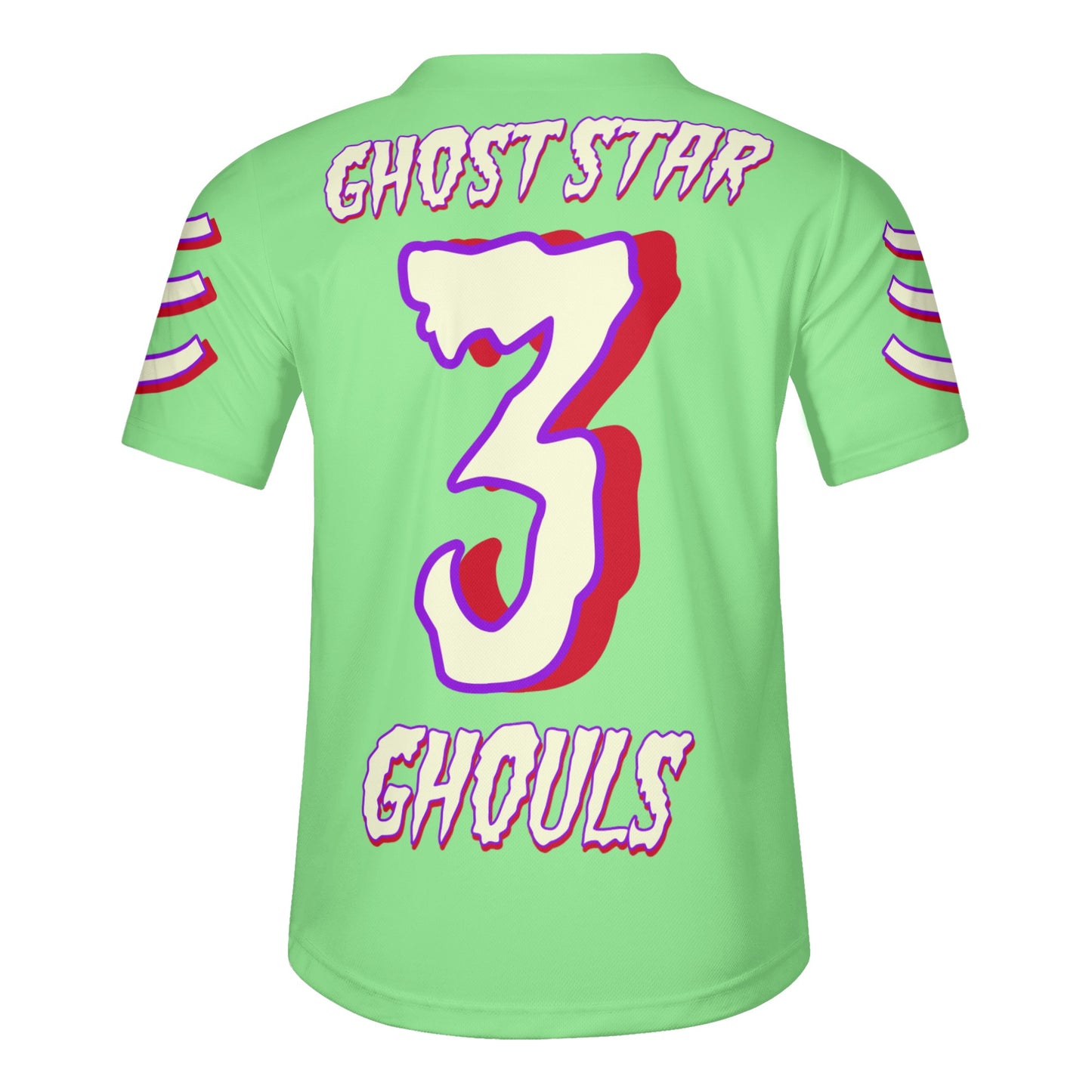 G.S.G Ghost Star Ghouls Mens Mint Green Short Sleeve Baseball Jersey