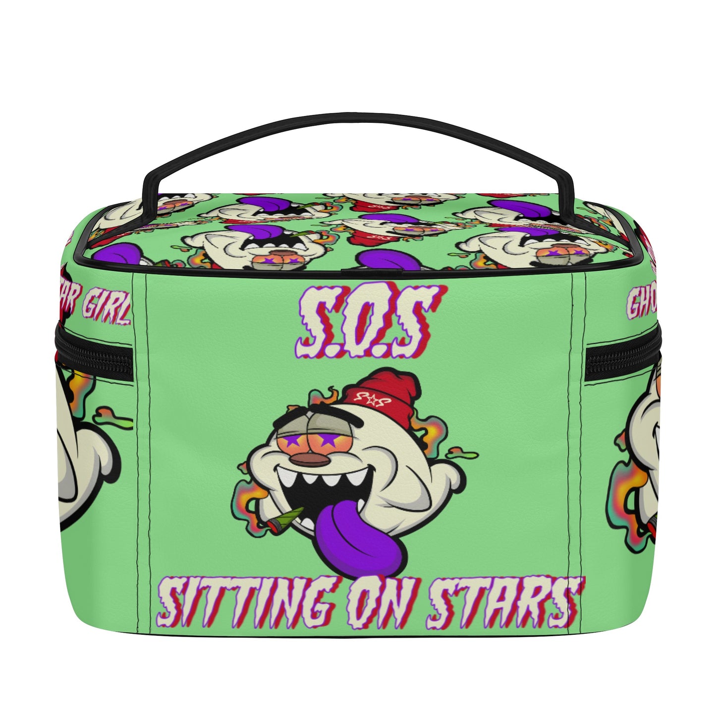 G.S.G Ghost Star Girl Mint Green Leather Cosmetic Bag