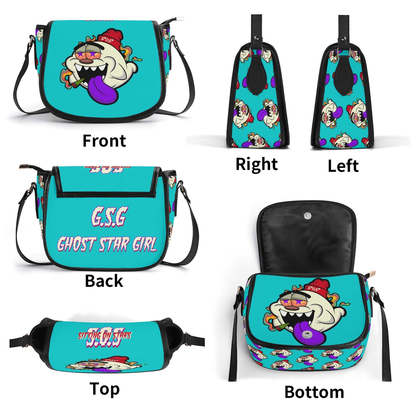 G.S.G Ghost Star Girl Turquoise Leather Saddle Bag