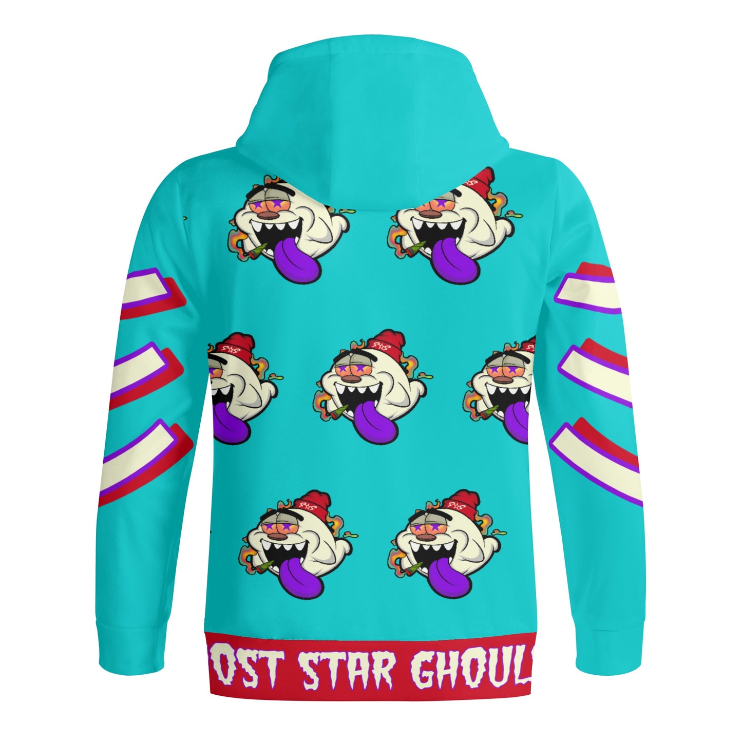 G.S.G Ghost Star Ghouls S.O.S Ghost Edition Turquoise Adult Full Zip Turtleneck Hoodie Streetwear