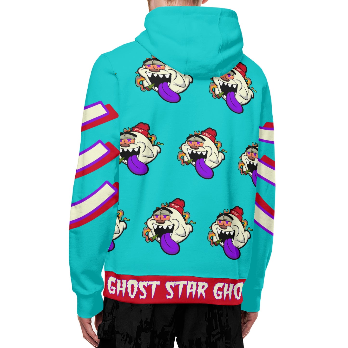 G.S.G Ghost Star Ghouls S.O.S Ghost Edition Turquoise Adult Full Zip Turtleneck Hoodie Streetwear